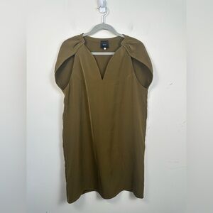 ldano Olive Cap Sleep Mini Dress Size Medium EUC Shift